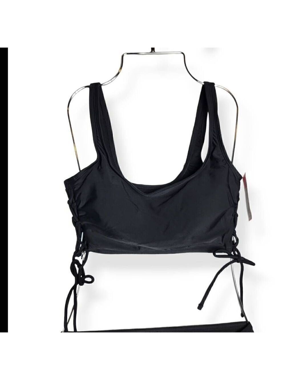 Xhilaration Black Bikini Top Medium Juniors Lace Up